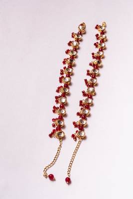 Kundan And Red Onyx Anklets 1
