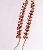 Kundan And Red Onyx Anklets