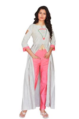 Off white  Embroidery Khadi Cotton kurtas-and-kurtis 1