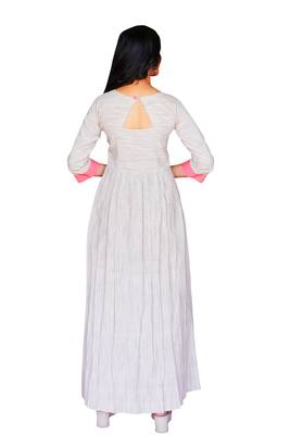 Off white  Embroidery Khadi Cotton kurtas-and-kurtis 2