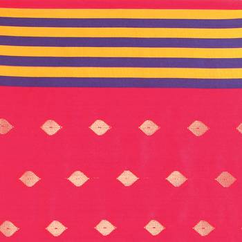 Pink woven cotton silk saree with blouse 4