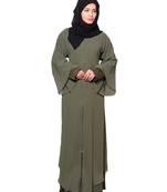 Green plain kashibo abaya