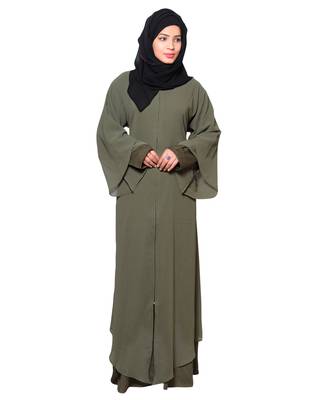 Green plain kashibo abaya 2