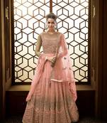 Pink embroidered net salwar