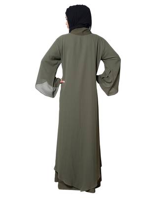 Green plain kashibo abaya 4