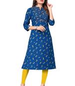 Blue printed cotton kurtis