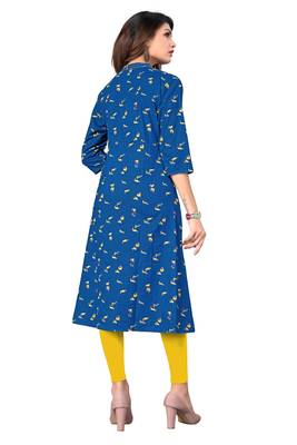 Blue printed cotton kurtis 2