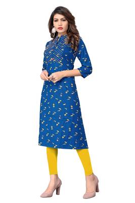 Blue printed cotton kurtis 3