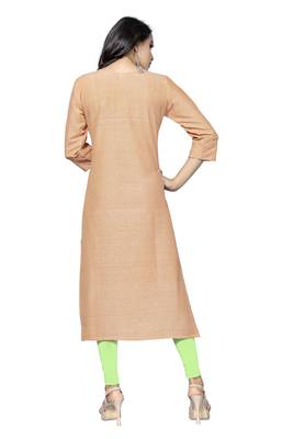 Light-orange printed cotton kurtis 2