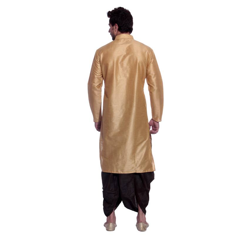 Gold Kurta Art Dupion Dhoti main image 1