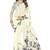 Off white printed georgette saree with blouse