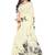 Off white printed georgette saree with blouse