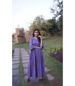 Purple block print dress