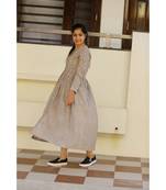 Grey midi vegetable print dress