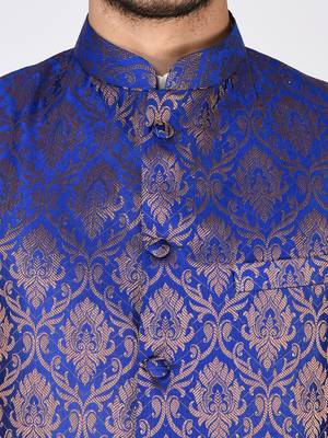 White
 Woven Silk Blend Kurta Pajama 5