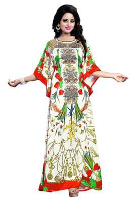 Justkartit Digital Printed Multi Color Georgette Kaftan Kurta For Women  1