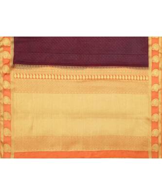 Brown Woven Crepe Saree With Blouse 5