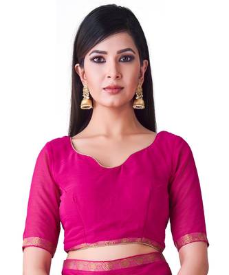 Pink Embroidered Chiffon Saree With Blouse 4