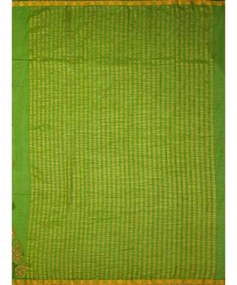 Green Embroidered Chiffon Saree With Blouse 5