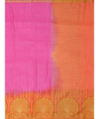 Pink Woven Chiffon Saree With Blouse 5