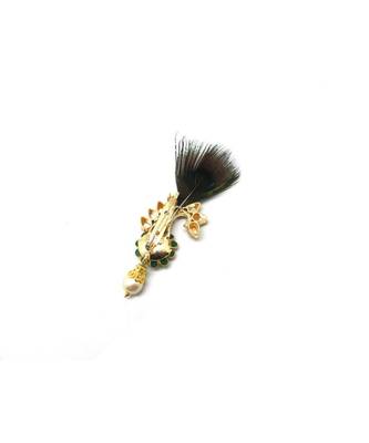 Gold Plated Peacock Feather Brooch For Men 2
