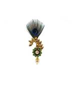 Gold Plated Peacock Feather Brooch For Men