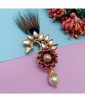 Gold Plated Peacock Feather Brooch For Men 3