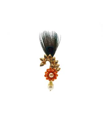 Gold Plated Peacock Feather Brooch For Men 1