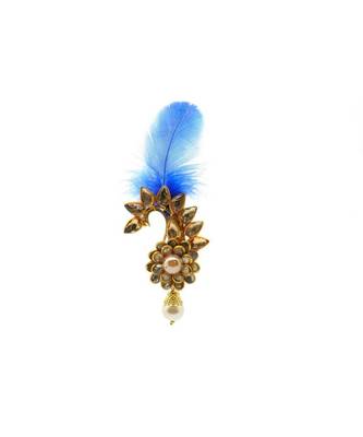 Gold Plated Feather Brooch For Men 1