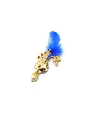 Gold Plated Feather Brooch For Men 2