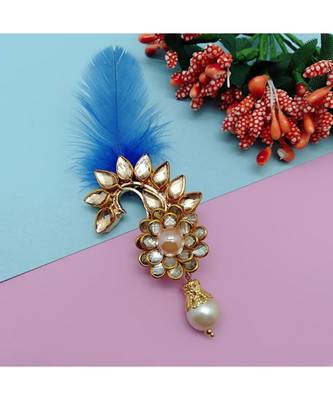 Gold Plated Feather Brooch For Men 3