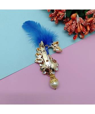 Gold Plated Feather Brooch For Men 4