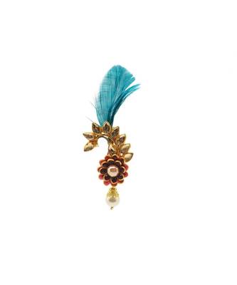 Gold Plated Feather Brooch For Men 1
