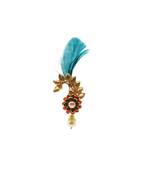 Gold Plated Feather Brooch For Men