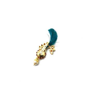 Gold Plated Feather Brooch For Men 2