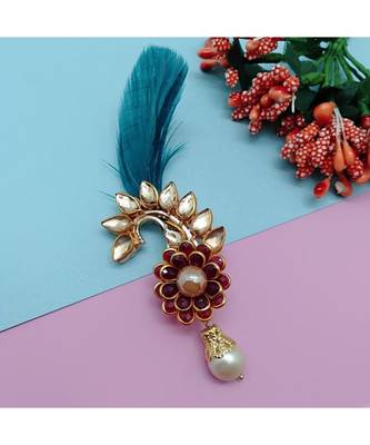 Gold Plated Feather Brooch For Men 3