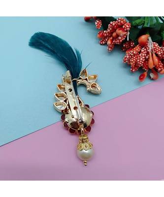 Gold Plated Feather Brooch For Men 4