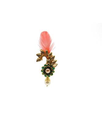 Gold Plated Feather Brooch For Men 1