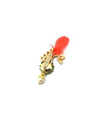 Gold Plated Feather Brooch For Men 2