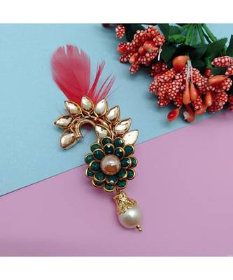 Gold Plated Feather Brooch For Men 3
