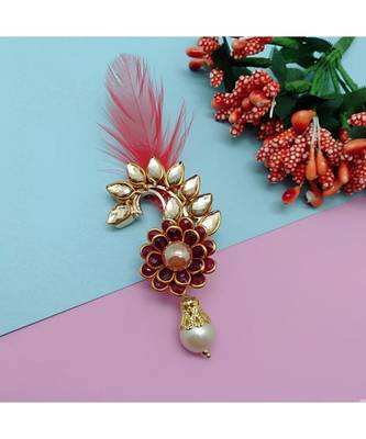 Gold Plated Feather Brooch For Men 3