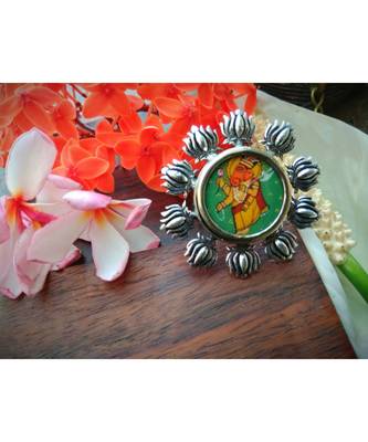 Lotus Framed Finger Ring With Ganpati Photoframe 1