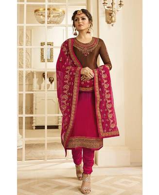 Designer Brown Embroidered Long Staright Suit With Designer Dupatta 4