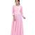 Pink printed cotton ethnic kurtis