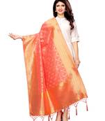 Pink Silk Jacquard Womens Dupatta