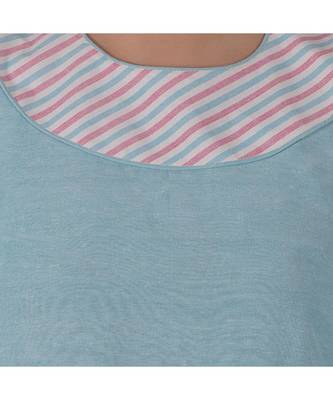 Blue Kurta In Khadi Cotton 4