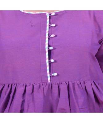 Purple Kurta In Khadi Cotton 4
