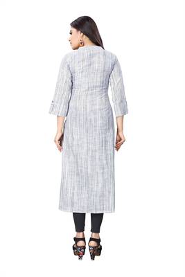 DnVeens White hand woven South cotton long kurtis 3