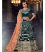 Green Rivaaz Embroidery Designer Wedding Lehenga