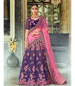 Purple Rivaaz Embroidery Designer Wedding Lehenga